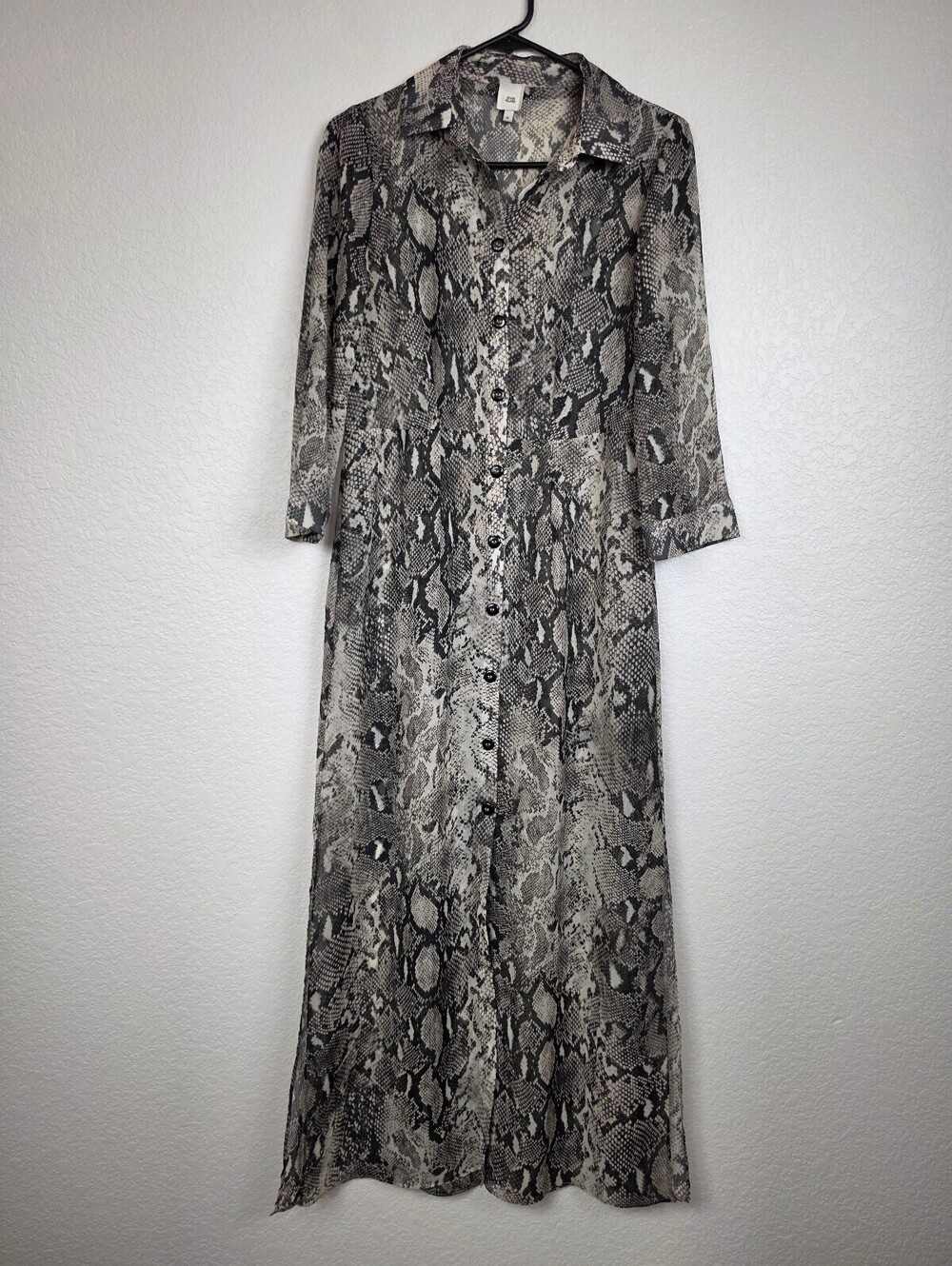 Anthropologie River Island Snake Print Long Sleeve Dress